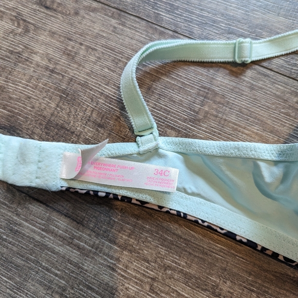 Victoria's Secret Pink 34C Wear Everywhere Push Up Bra Convertible Light Blue - Picture 4 of 6